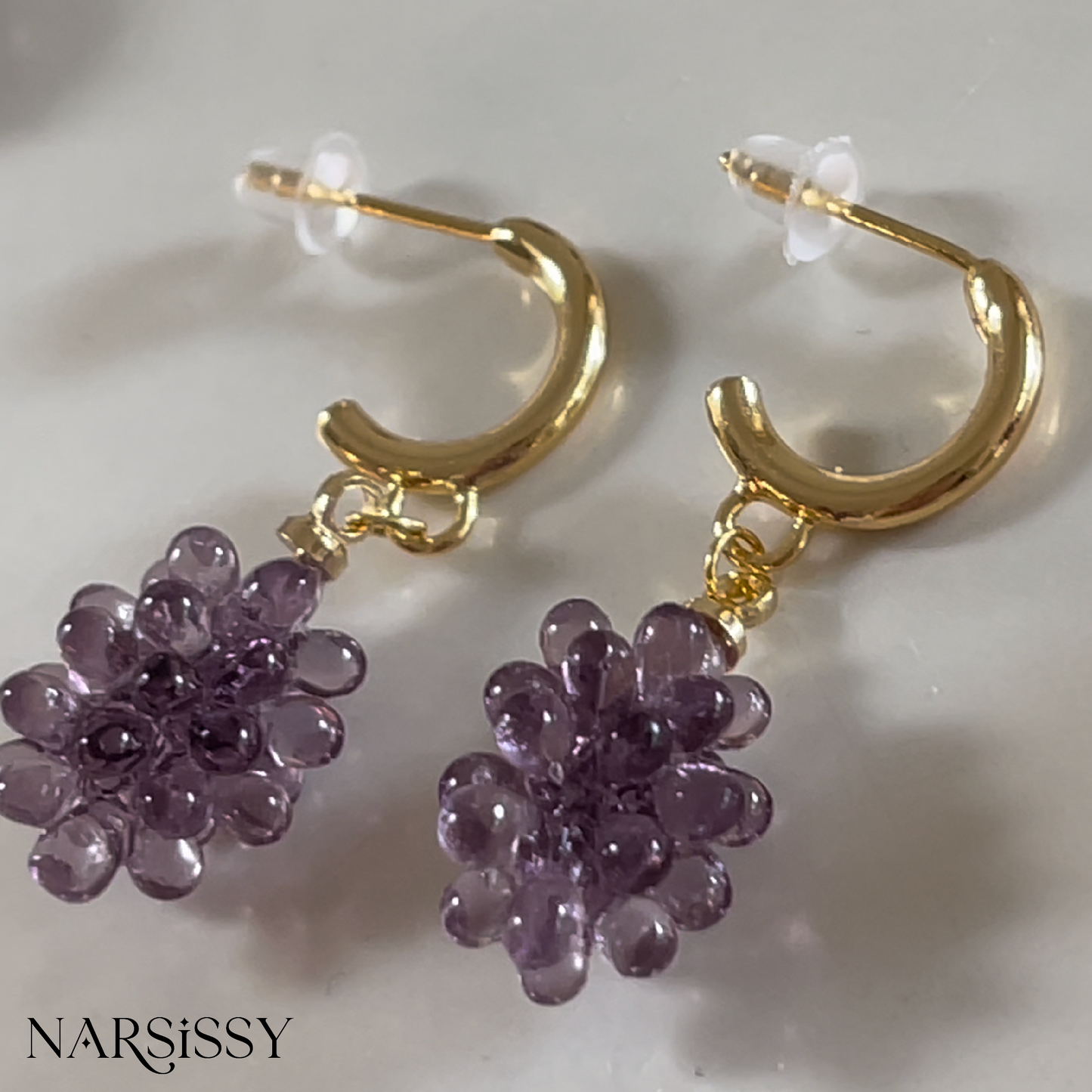Grape Gold-Plated Open Hoops
